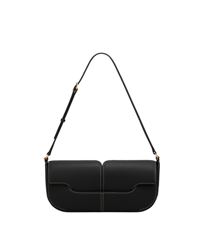 Osmo - Smooth Black with Ecru Stitching