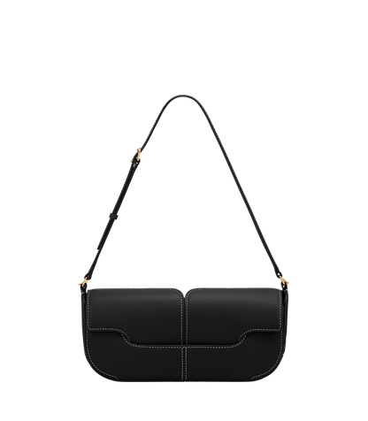 Osmo - Smooth Black with Ecru Stitching